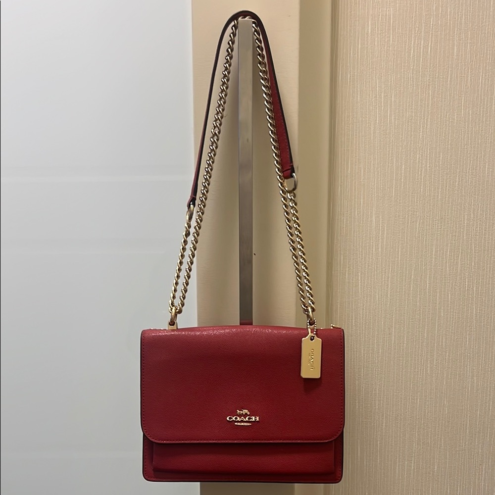 Coach Red Leather Shoulder Bag